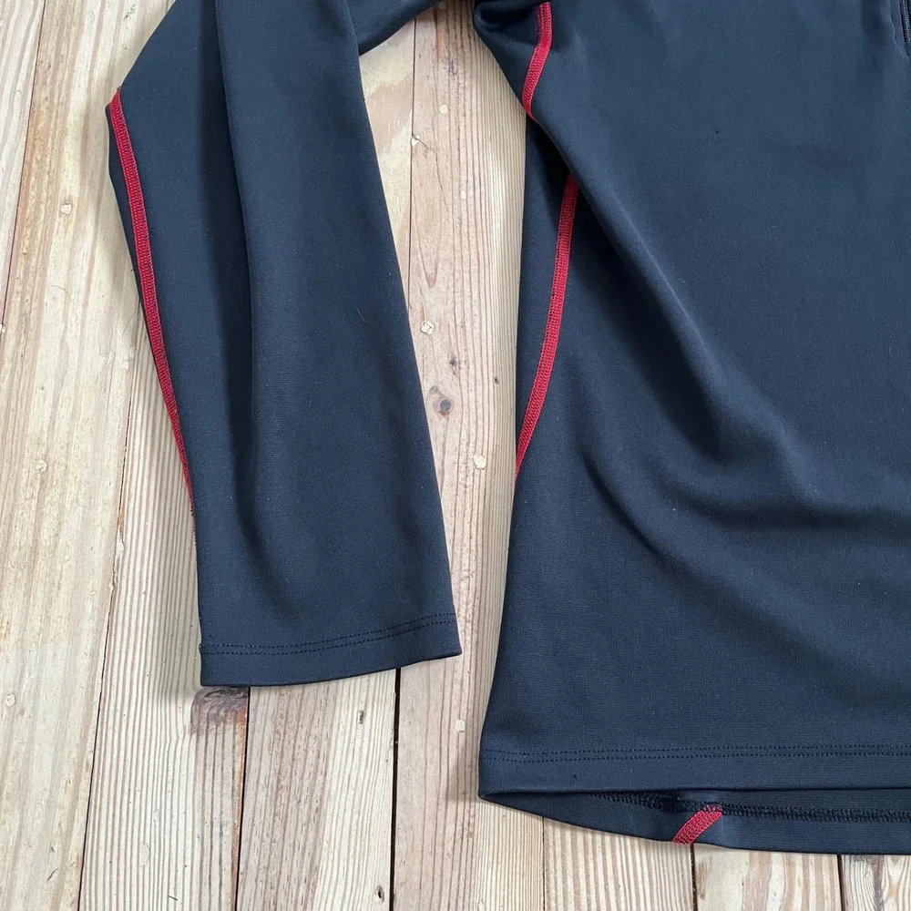 The North Face Black Red Trim Half Zip Pullover Long Sleeve Athletic Shirt Men S